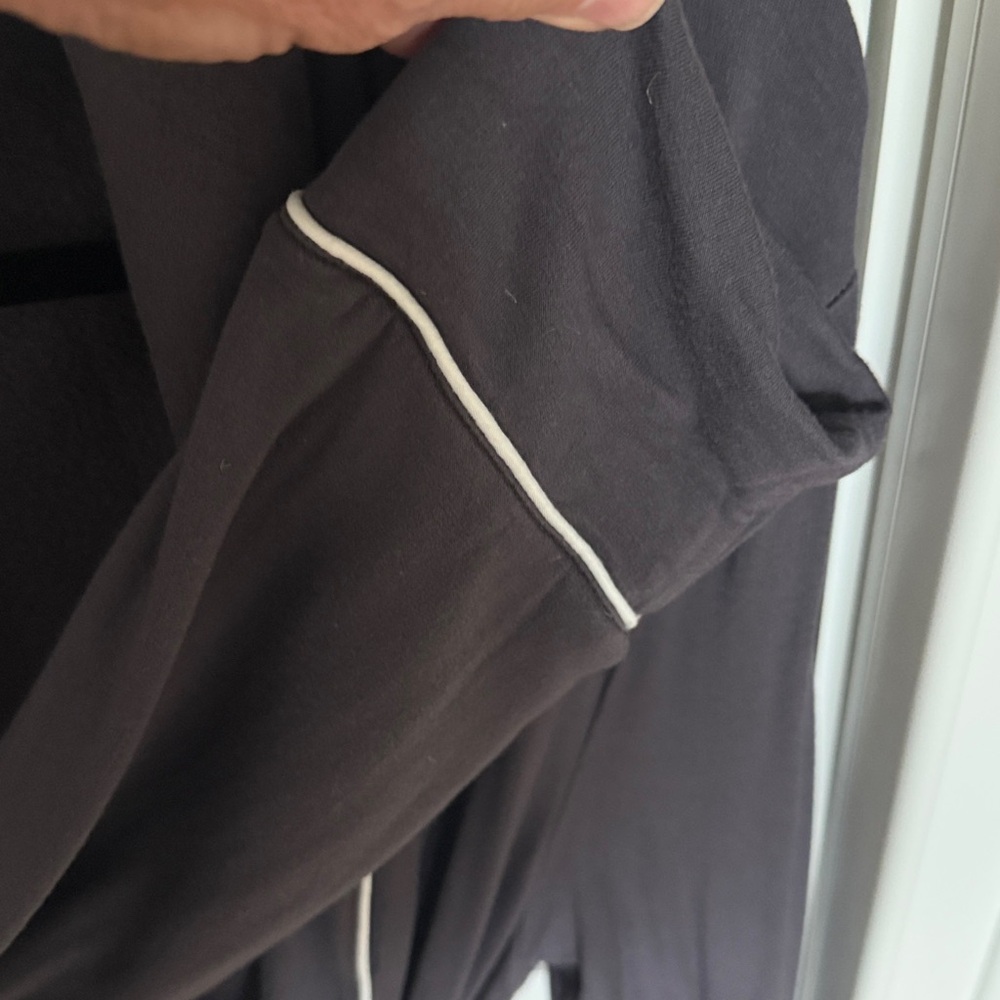 Magnolia Charcoal Robe with Light Trim. Medium